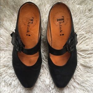 Think Brand black leather clog size 7
